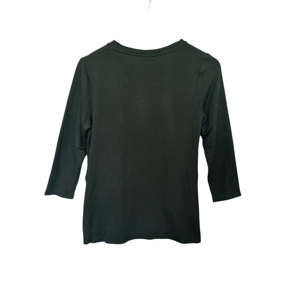 Bobeau black t-shirt with side buttons‎ Small